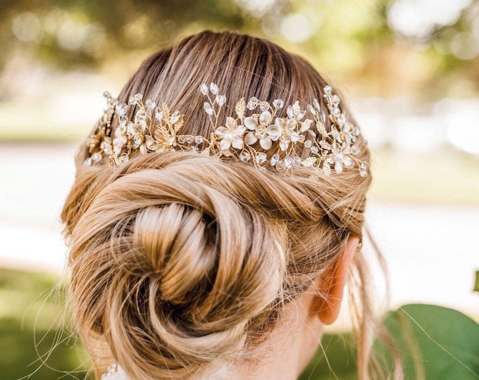Customize This Hair Vine's Flowers To Match Your Wedding Colors, Bridal Hair Accessory