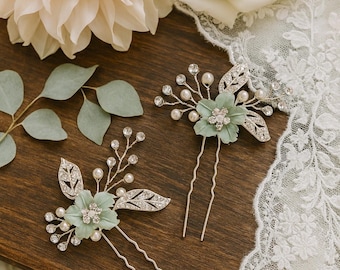 Mint Green Hair Accessories, Autumn Inspired Custom Colored  display picture 2