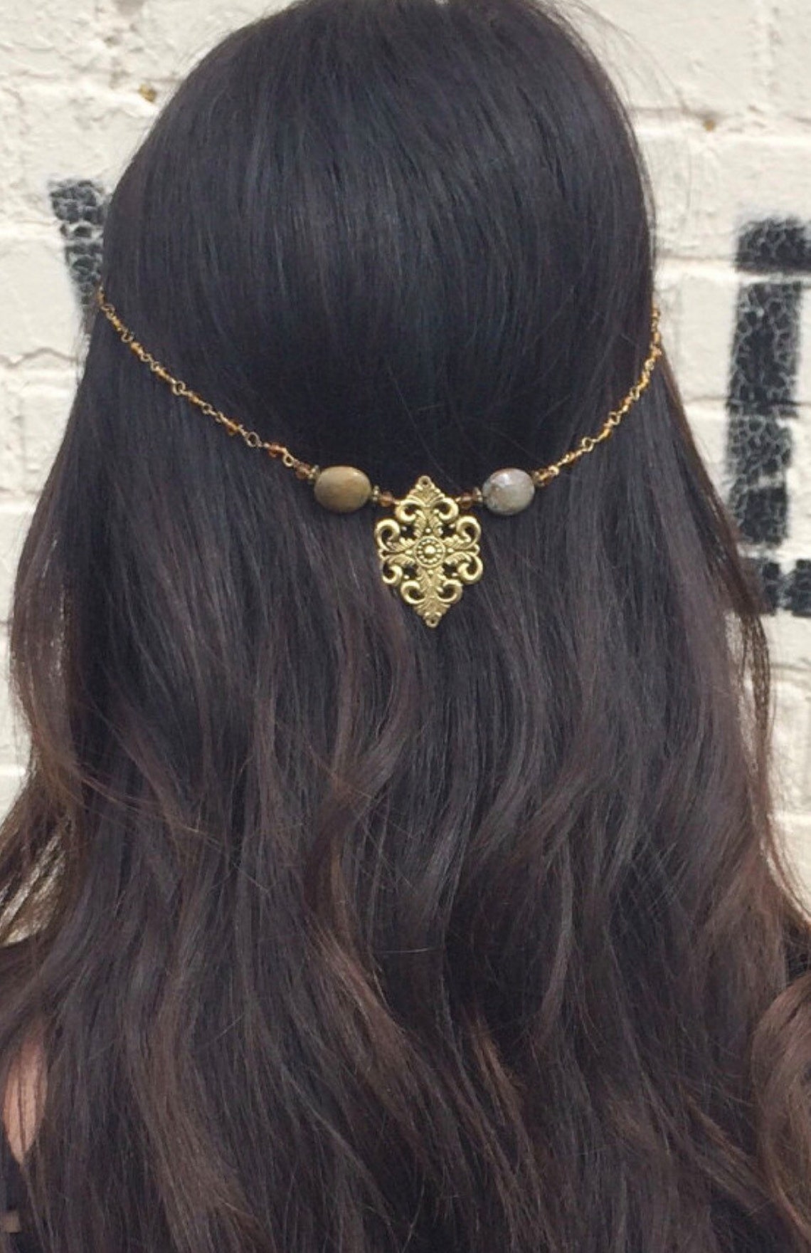 Antique Gold Hair Accessory Made With Rosary Chain Natural Etsy