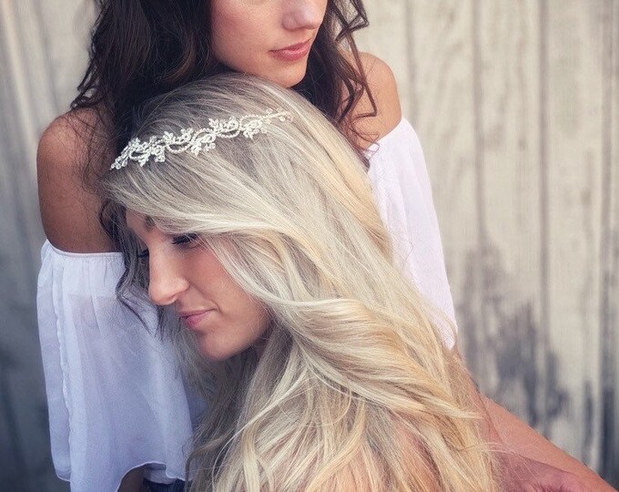Art Deco Silver Rhinestone Hair Piece, Prom Hair Accessory