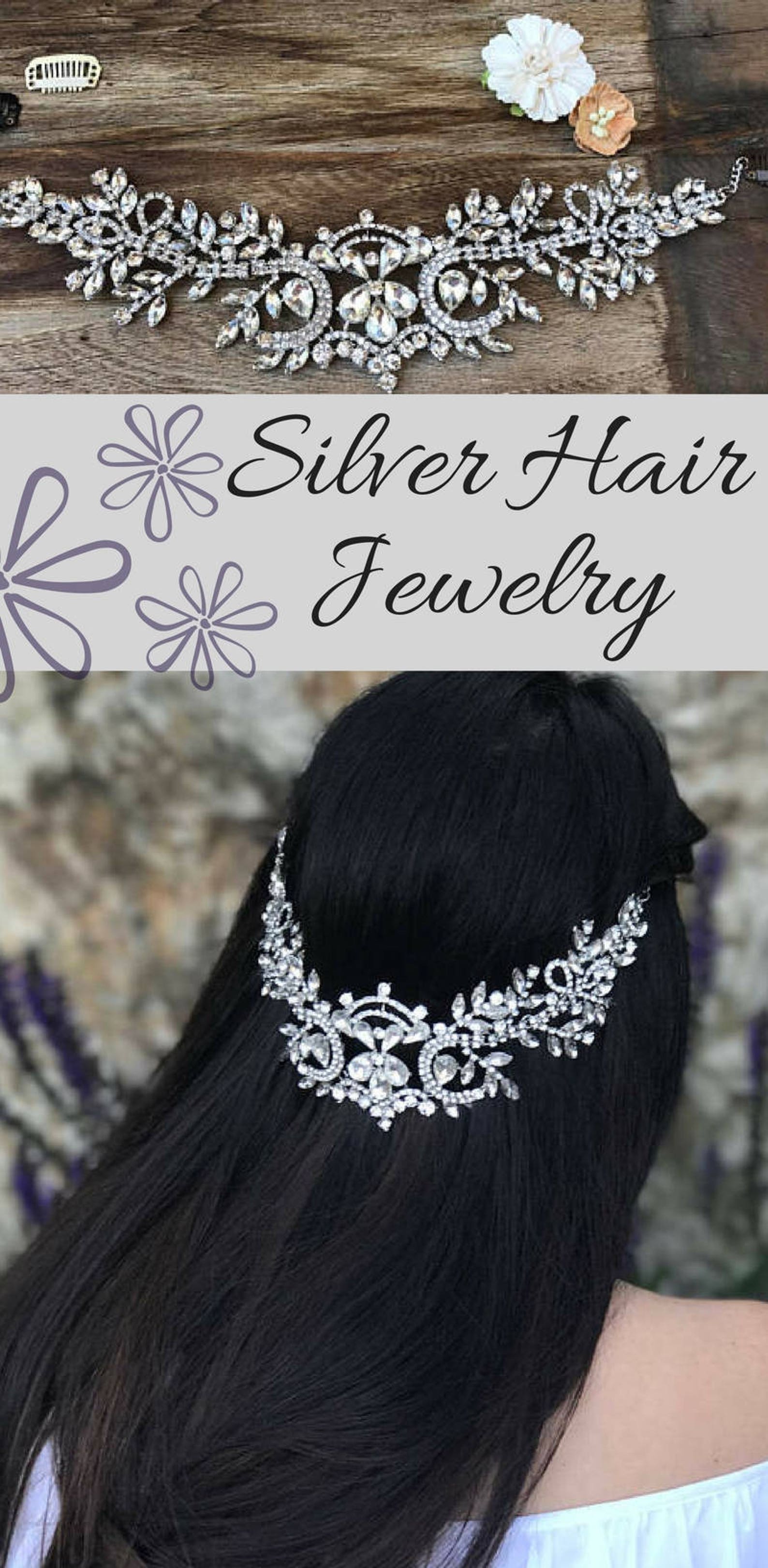 Unique Hair Jewelry Bridal Hair Jewelry Silver Bridal Hair Etsy
