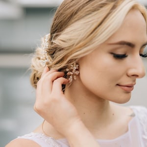 Floral Earrings In Gold Silver And Rose Gold With Rhinestone Details image 7