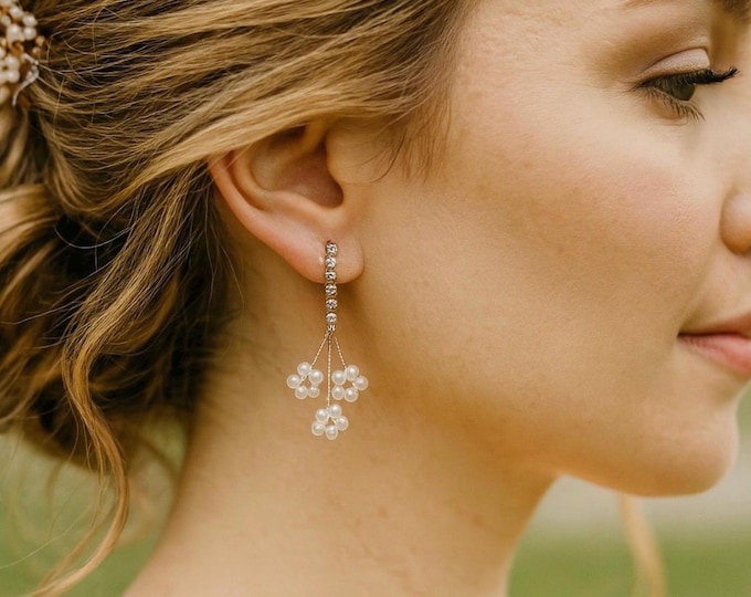 Baby's Breath Earring In Silver Rose Gold And Gold Finishes