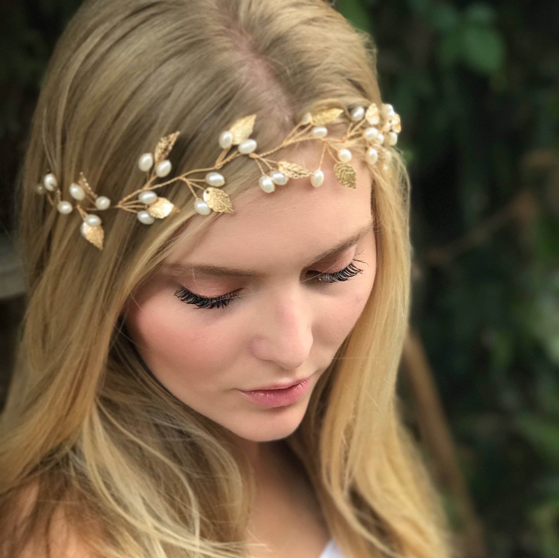 Leaf Hair Accessory, Golden Leaf Hair Vine, Grecian Hair Leaf Hair Accessory, Golden Leaf Hair Vine, Grecian Hair