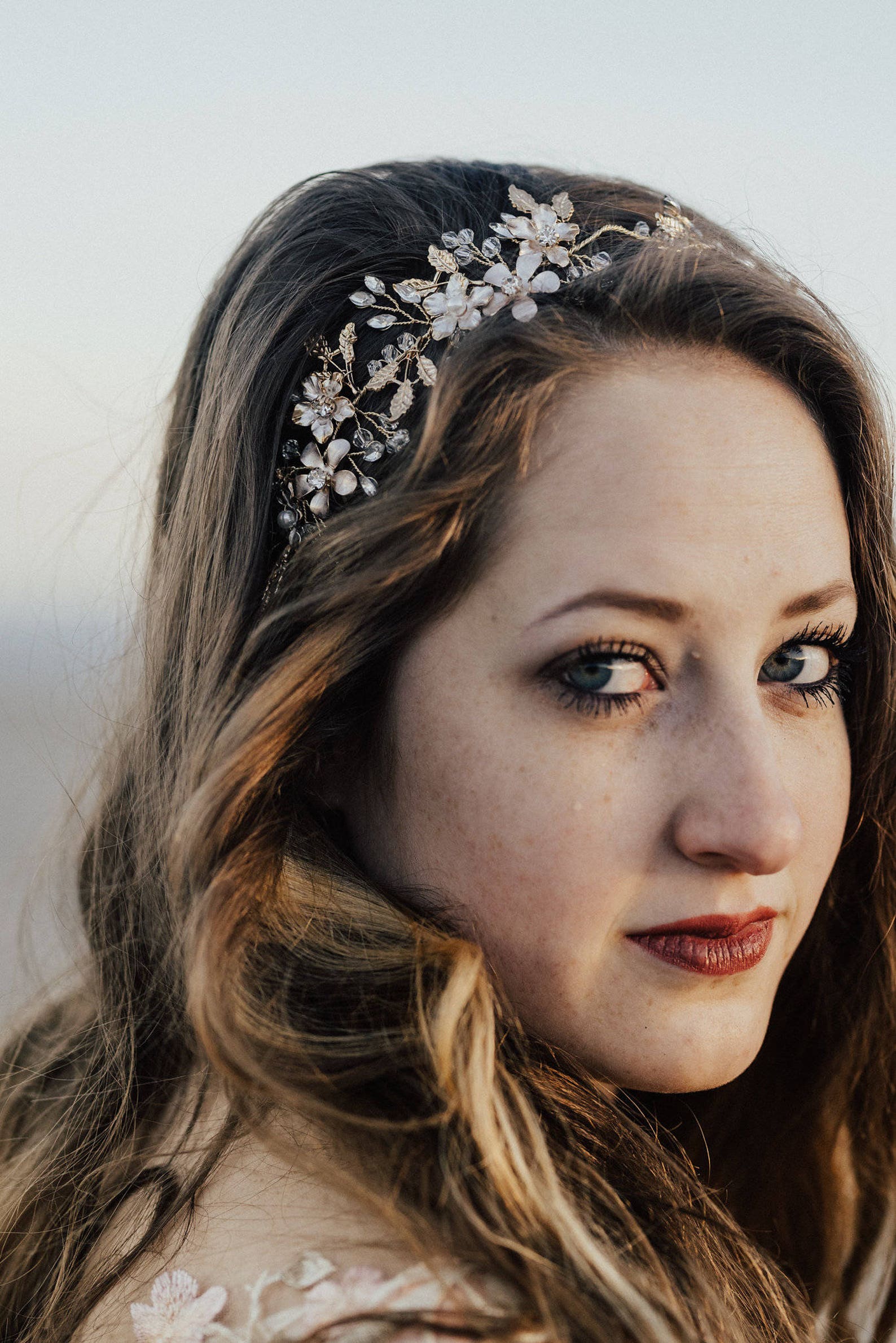 Mixed Metal Hair Vine Rose Gold Flower Hair Vine Wedding Etsy