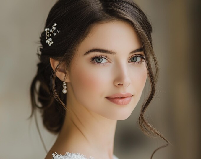 Delicate Pearl Bridal Hair Pins | Baby’s Breath Wedding Accessories For The Minimalist Bride