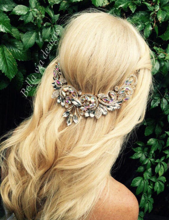 Gold Wedding Hair Jewelry Hair Chain Accessory Bridal Hair Etsy