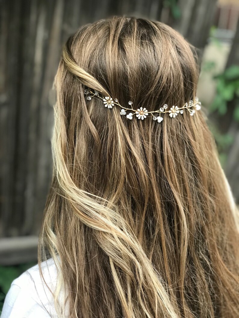 Flower Girl Headband Wedding Hair Accessory Bridal Hair Etsy