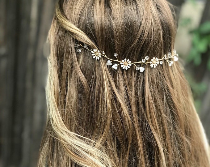 Daisy Hair Vine Hair Accessory For Your Flower Girl, Daisy Hair Piece
