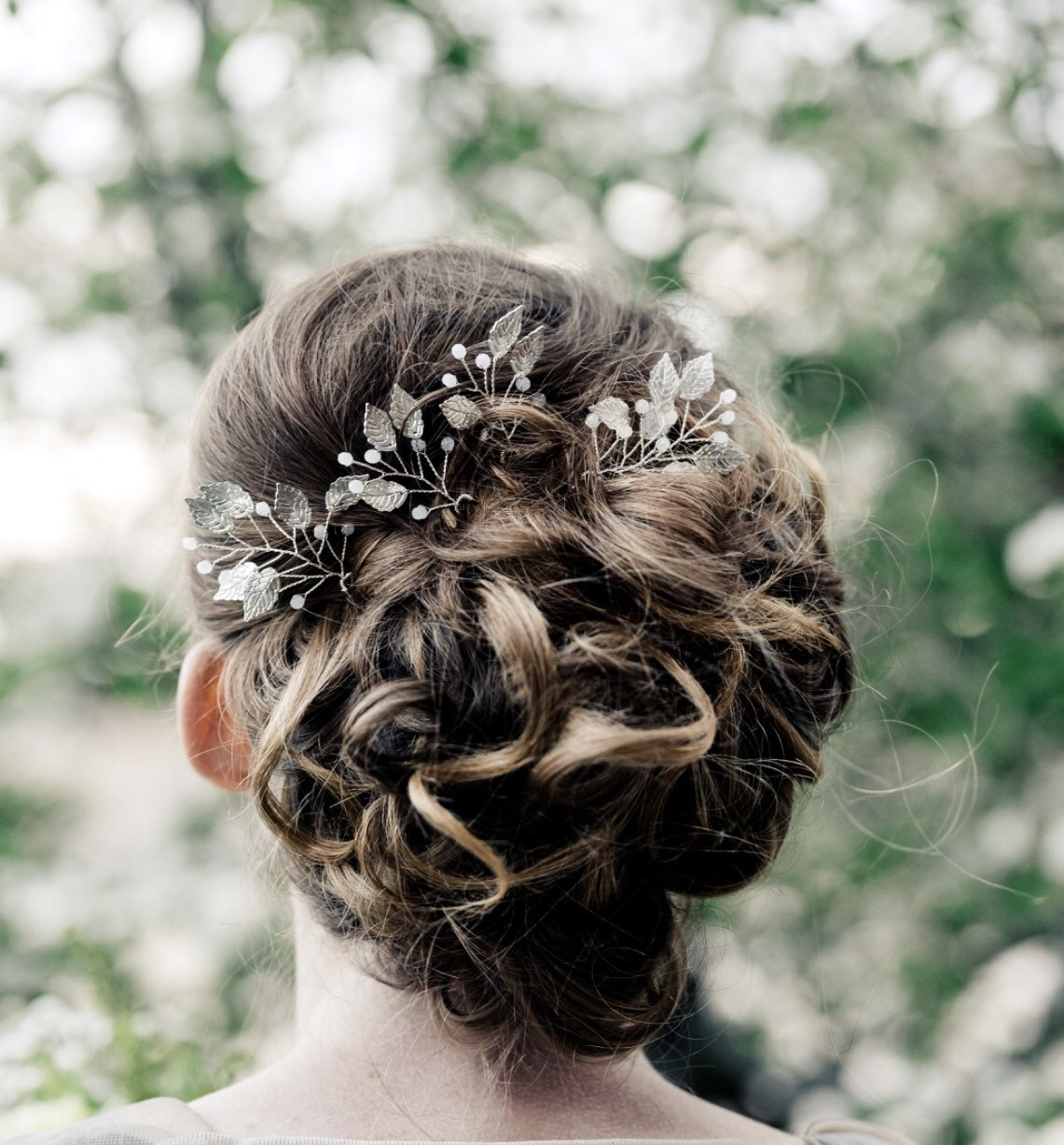 silver bridesmaid hair accessories