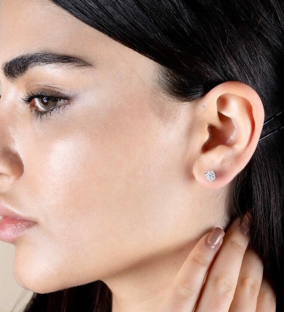 Sterling Silver Cubic Zirconia Stud Earring, Perfect Gift - Etsy