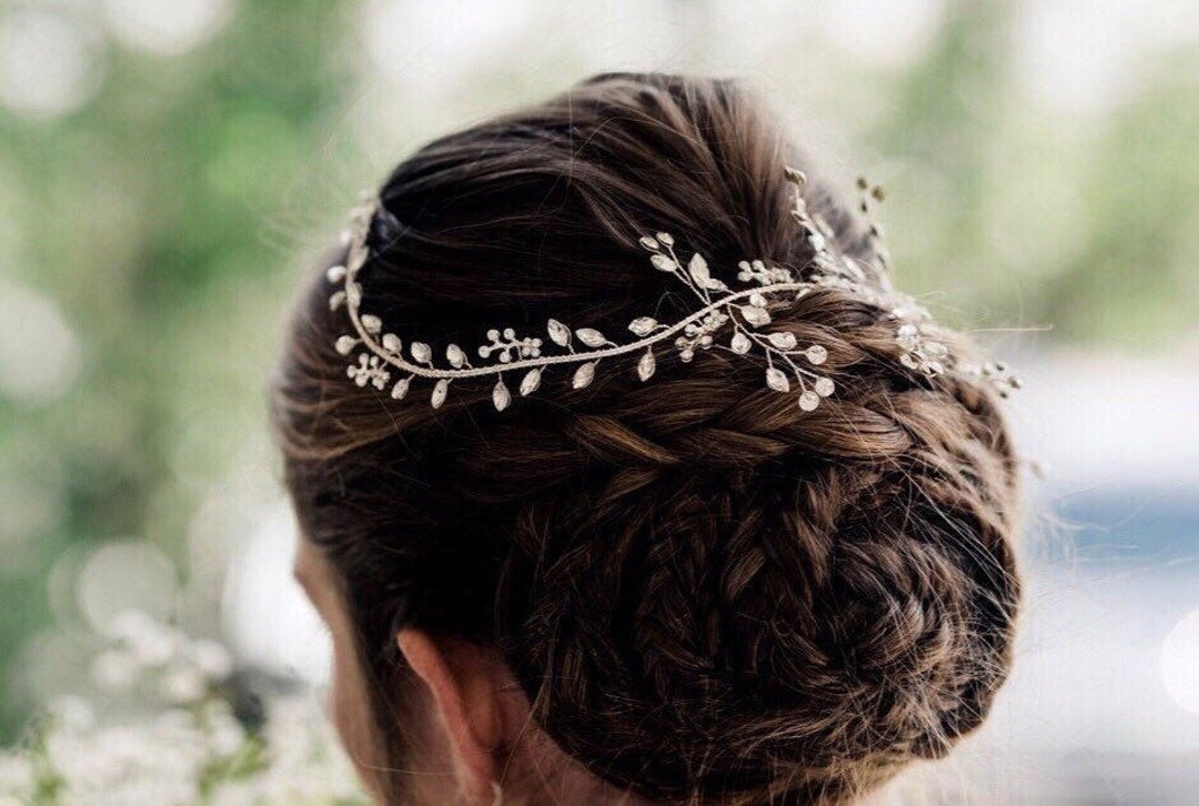 Vgne de cheveux marage avec perles et crstal Couronne de | Etsy France