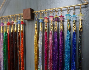 Free Wall Display Included With Hair Tinsel Salon Kits, 18 Colors, 26 Or 36 Inch Options