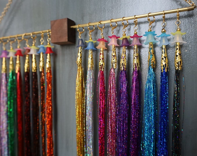 Free Wall Display Included With Hair Tinsel Salon Kits, 17 Colors, 26 Or 36 Inch Options