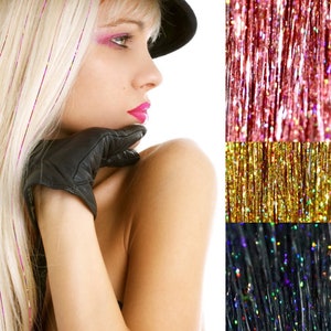 LIGHT PINK Hair Tinsel, Glitter Hair Tinsel, Festival Hair, Hair Bling Tinsel Extensions, Hair Accessory, Glitter Hair Strands