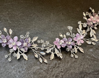 Lilac And Silver Bridal Hair Accessory