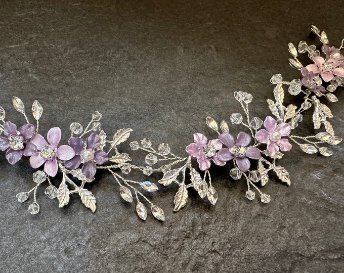 Lilac And Silver Bridal Hair Accessory