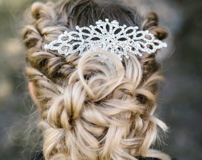 Rhinestone Hair Comb Perfect For Your Half-up Wedding Day Hair Style