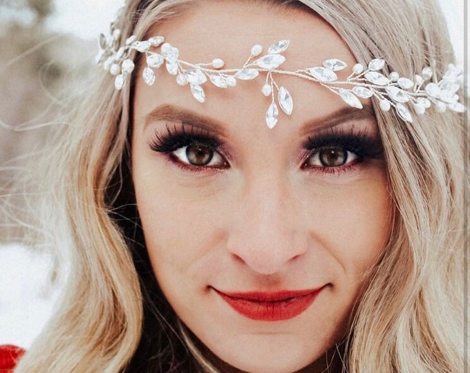 Sparkly Marquise Rhinestone Hair Vine In Rose Gold Silver And Gold