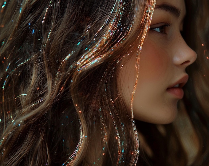 Shimmering Highlights Hair Tinsel- Sparkly Extensions Fairy Hair