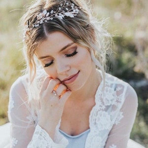 Bridal Headband For The Whimsical  Boho Bride. Hair Vine Comes In Rose Gold, Silver And Gold