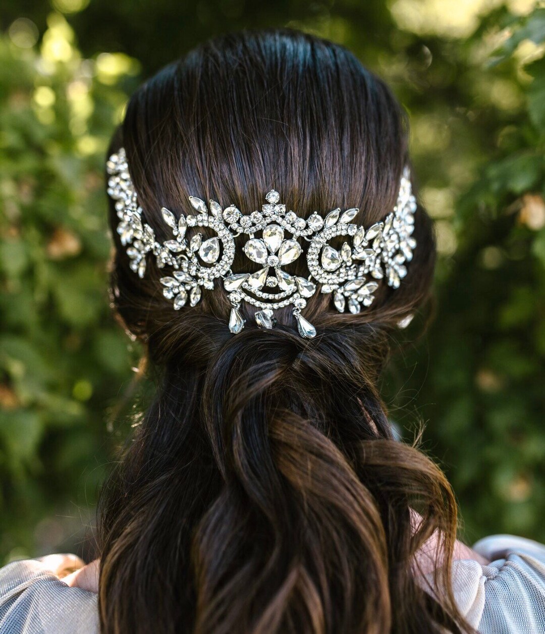 Unique Hair Jewelry, Bridal Hair Jewelry, Silver Bridal Hair Accessory