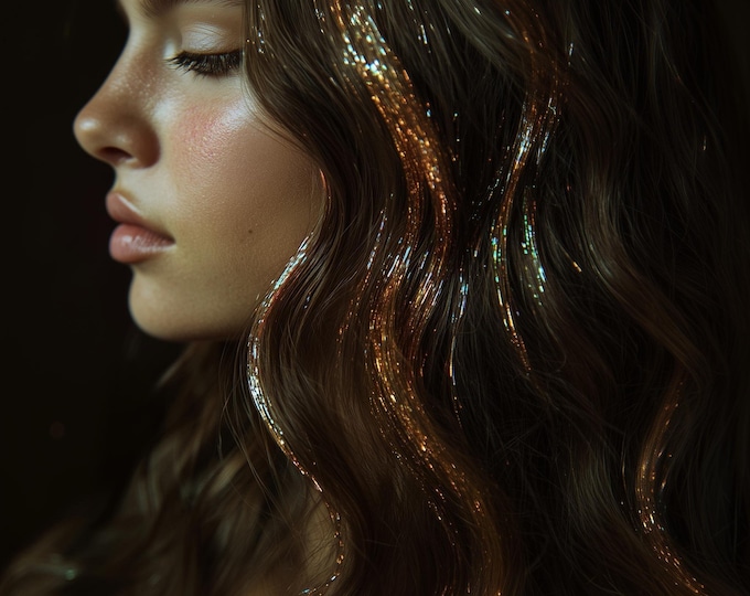 Luxury Hair Tinsel Salon Quality, 3 Lengths 17+ Vibrant Shades, Sparkly Fairy Hair Strands