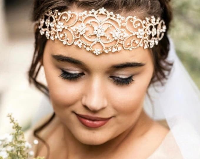 Art Deco Bridal Headdress, Wedding Hair Accessory That Is Light Weight And Clips Into Hair For A No-slip Fit