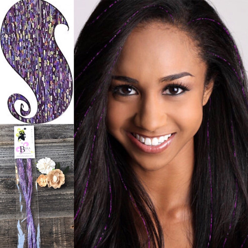 Hair Tinsel Lilac Shimmer Hair Accessory Hair Bling Tinsel Etsy