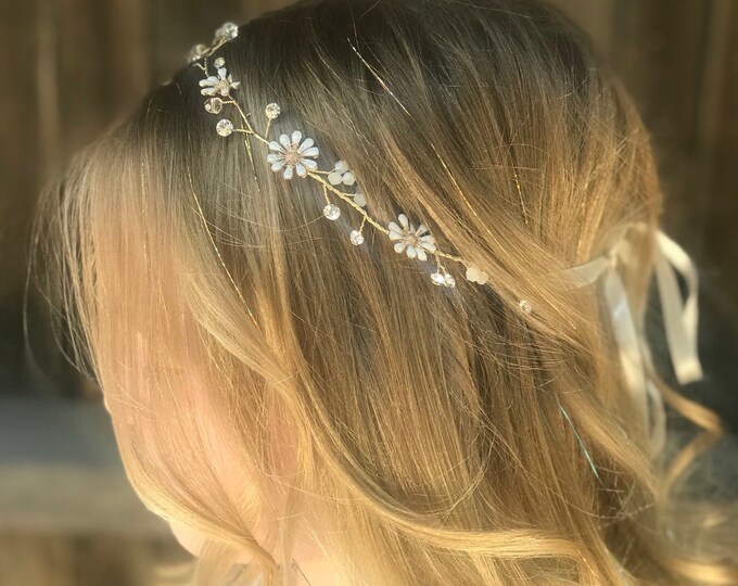 Flower Girl Hair Vine, Wedding Hair Accessory, Bridal Hair Vine, Flower Hair Accessory