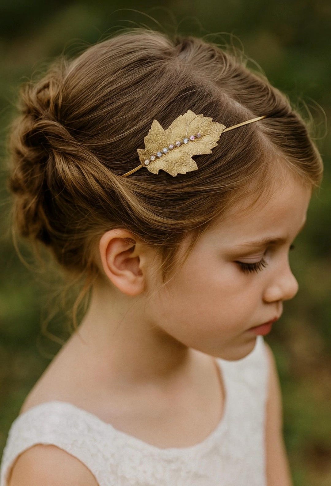 Silver Leaf Headband With Rhinestone Details - Etsy display picture 2