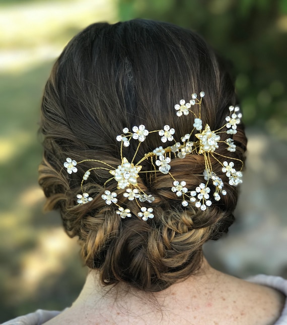 Gold Rhinestone Hair Comb, Wedding Hair Accessory, Bridal  display picture 2