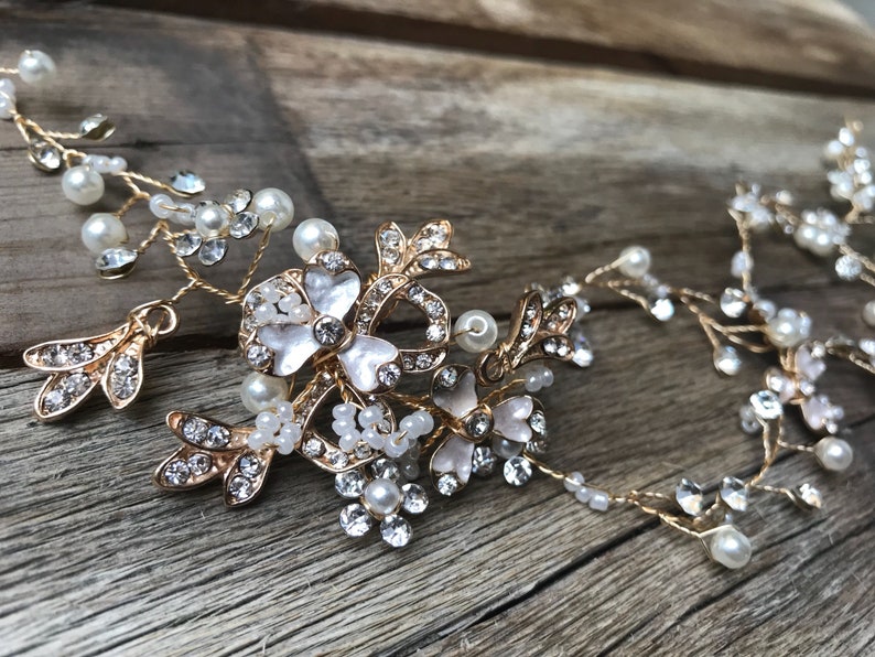 Wedding Hair Vine Gold Hair Vine Hair Vine For Wedding Wedding Hair Accessory Vintage Bridal Hair Jewelry Pearl Hair Crown