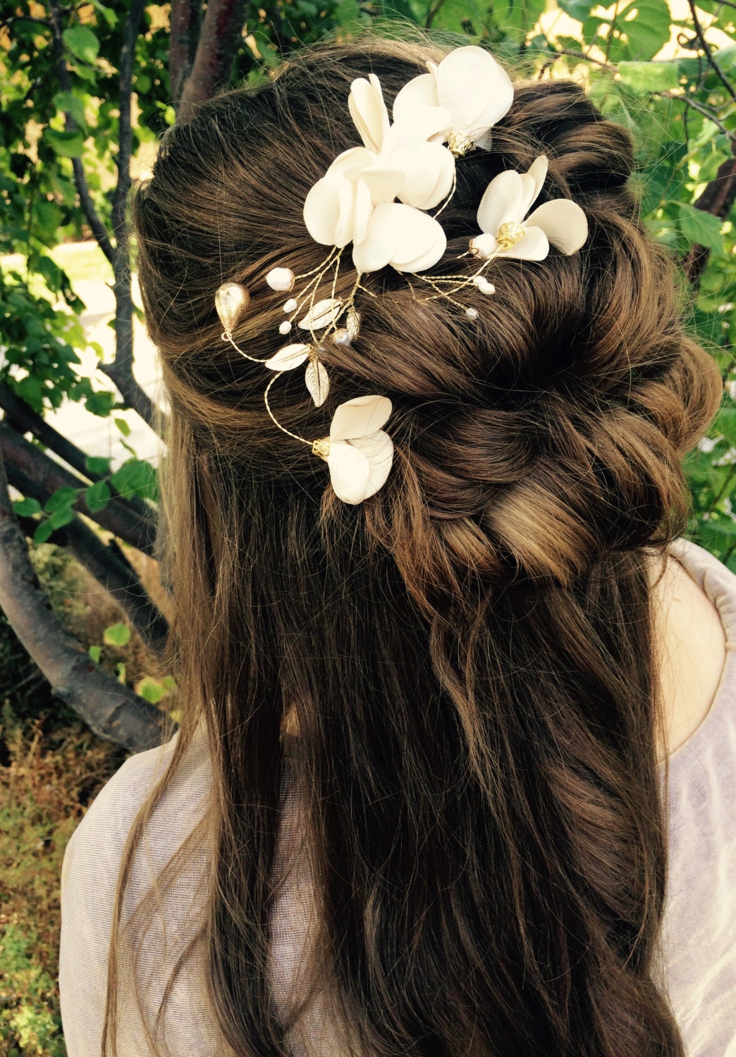 Flower Hair Clip, Pearl Baby's Breath Bridal Hair Clip, Cream Beige Flower Hair Accessory, Wedding Hair Accessory Flower Hair Clip, Pearl Baby's Breath Bridal Hair Clip, Cream Beige Flower Hair Accessory, Wedding Hair Accessory