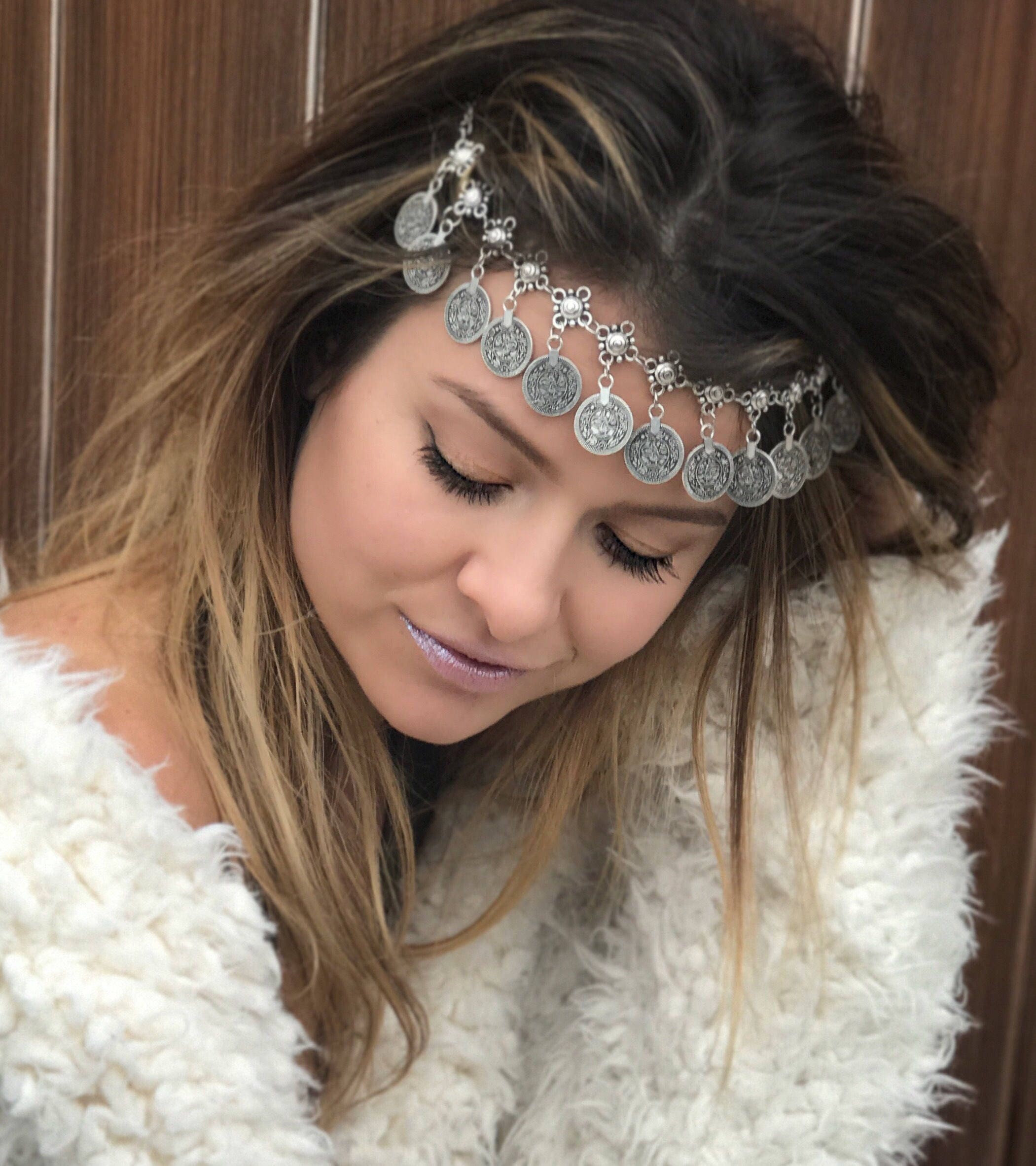 Coin Hair Chain Made With Antique Gold Coins This Hair Accessory