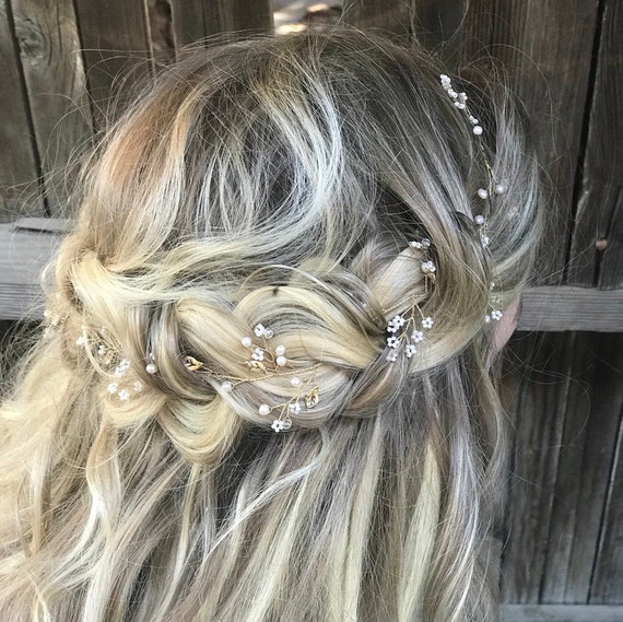Delicate Gold Hair Vine Pearl Hair Vine Wedding Hair - Etsy Delicate Gold Hair Vine Pearl Hair Vine Wedding Hair - Etsy