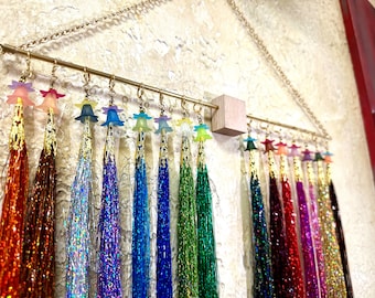 Salon Hair Tinsel With Hanging Display, 19 + Colors To Choose From, 26 Or 36 Inches