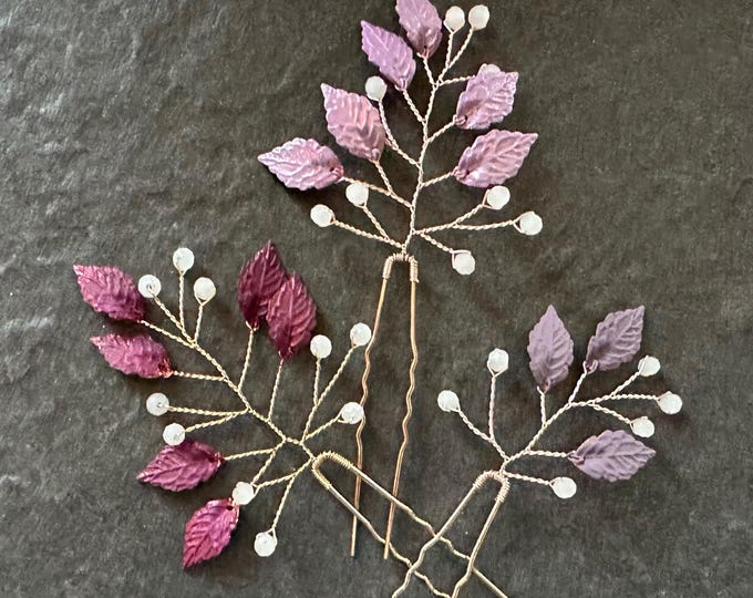 Magenta &  Purple Hair Accessory Custom Colors Available,  Hair Pins For Your Bridesmaids