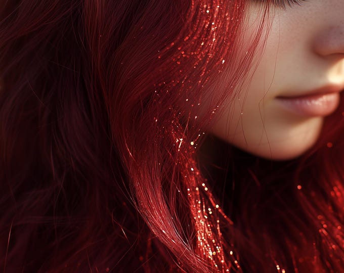Dazzling Red Fairy Hair Tinsel, 2 Lengths 17+ Vibrant Shades, Sparkly Highlights