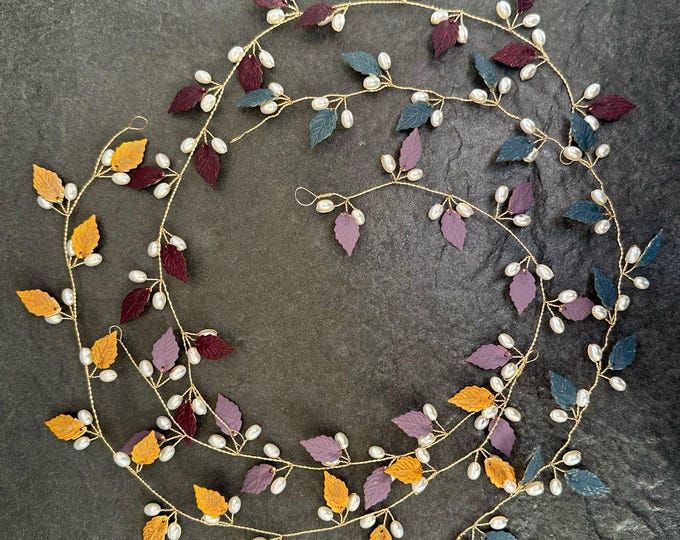 Nature-Inspired Leaf Hair Vine – Customizable Bridal Headband For A Garden Or Boho Wedding
