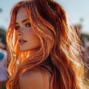 Warm Copper Hair Tinsel – Warm Sparkling Fairy Hair for Any Occasion