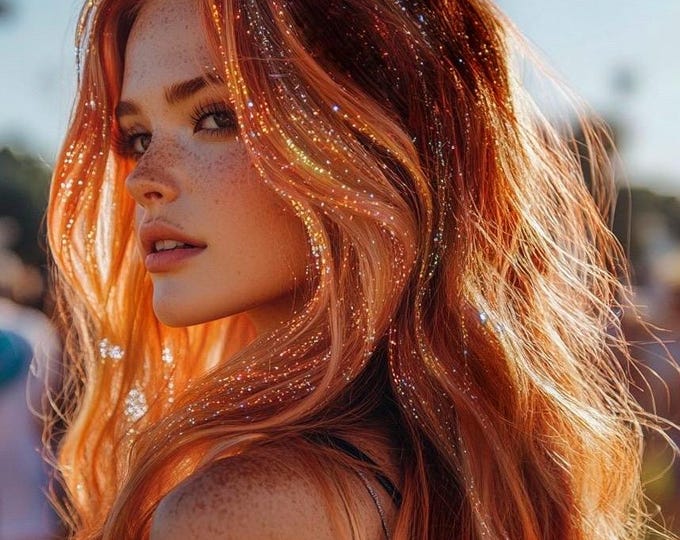 Warm Copper Hair Tinsel – Warm Sparkling Fairy Hair for Any Occasion