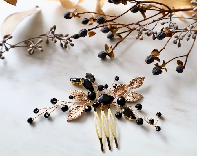 Black And Gold Hair Comb