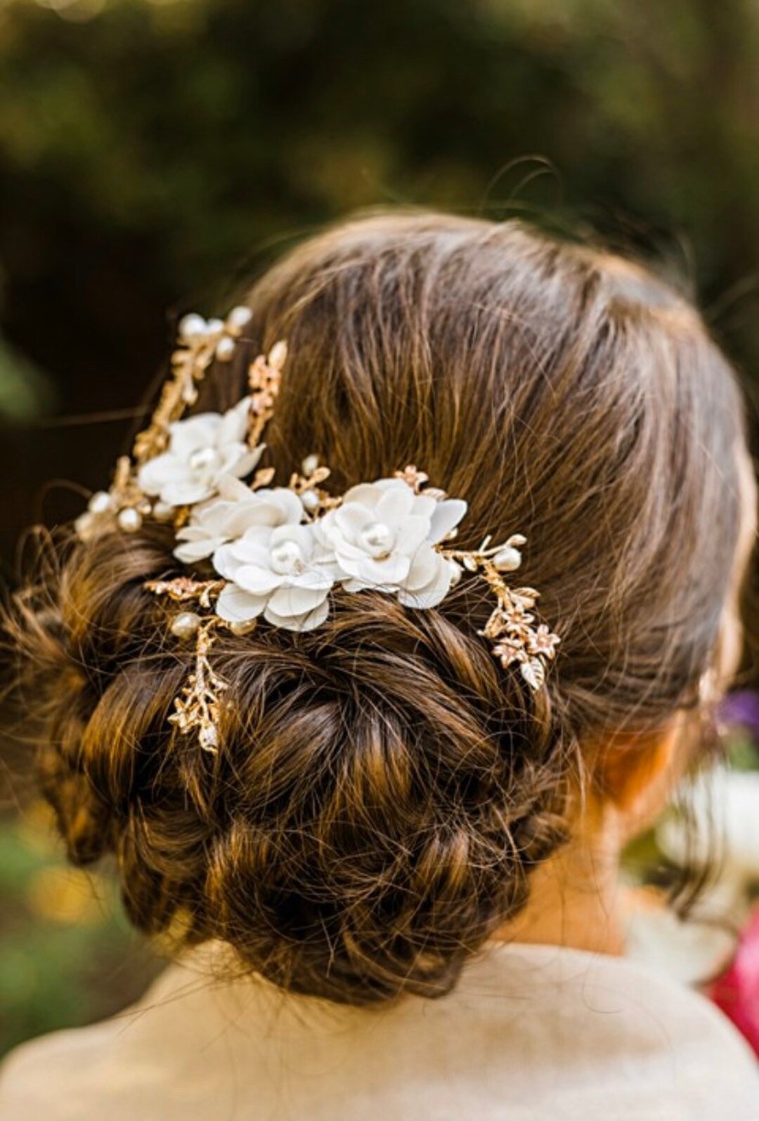 Gold Bridal Hair Accessory Hand-crafted With Beautiful off  display picture 1