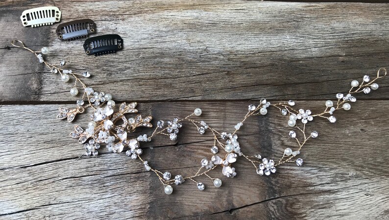 Wedding Hair Vine Gold Hair Vine Hair Vine For Wedding Wedding Hair Accessory Vintage Bridal Hair Jewelry Pearl Hair Crown
