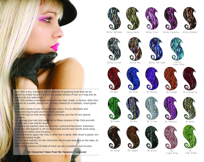 Long Hair Tinsel Glitter Strands,  19 Colors To Choose From, 26 Or 36 Inches
