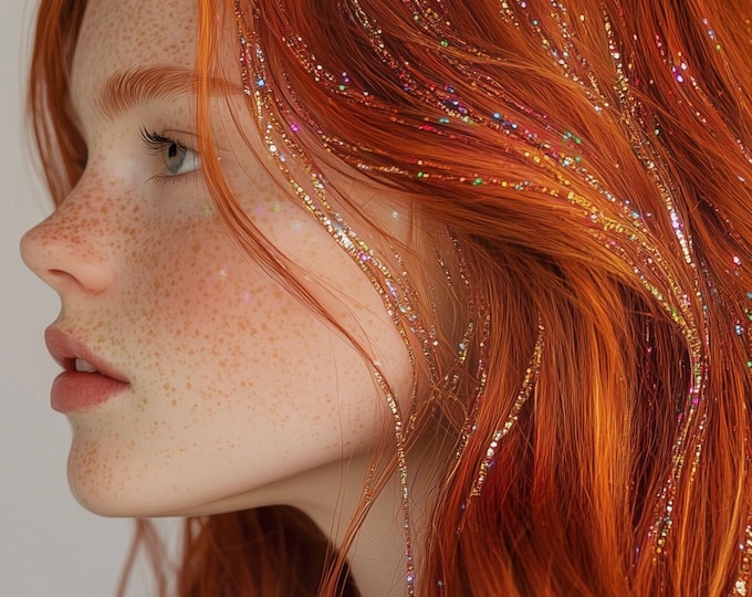 Sparkly Fairy Hair, 2 Lengths 17+ Vibrant Shades, Glitter Hair Tinsel