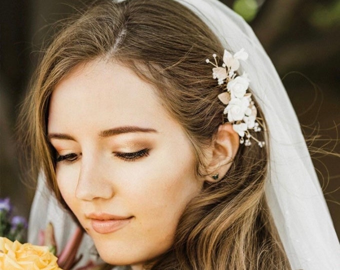 Delicate Flower Hair Comb, Wedding Hair Accessory