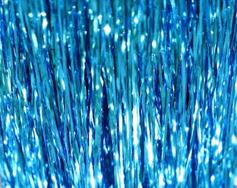 SHINY LIGHT BLUE / Turquoise Hair Tinsel, 100 Pieces Per Package