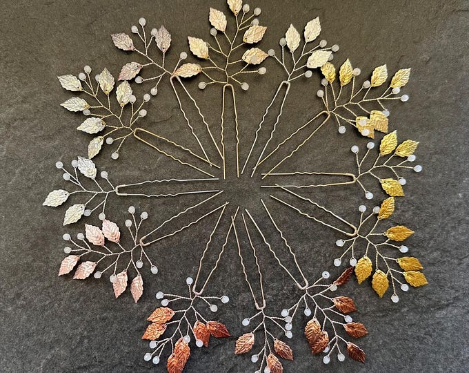 Mixed Metal Palette Champagne Gold Rose Gold & Silver Hair Pins Custom Colors